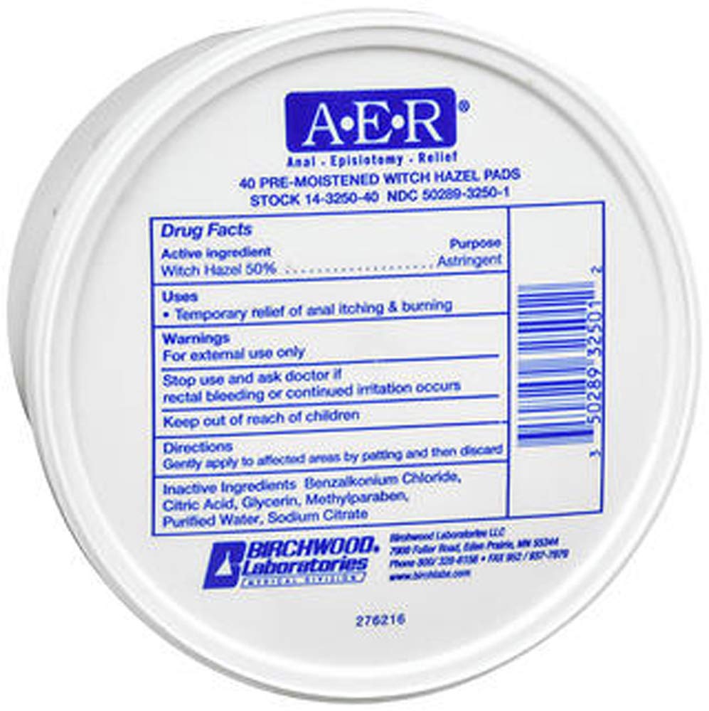 AER Pre-Moistened Witch Hazel Pads - 40 EA Pack of 2