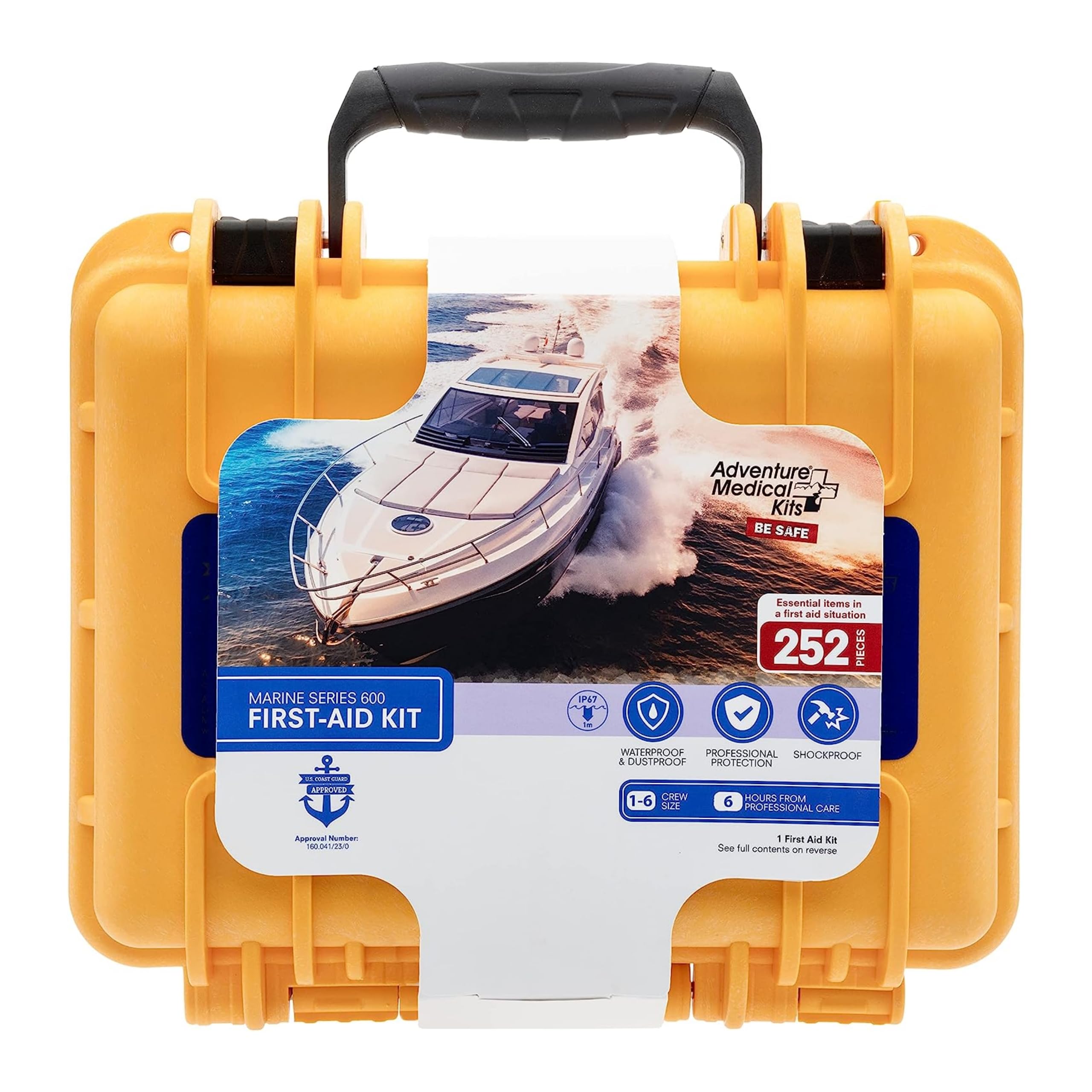 Adventure Medical Kits Marine Series Medical Kit - 600 - Boat First Aid Kit For 8 People 12 Hours From Care - Includes Emergency Medical Supplies Like Bandages Medicine Guide Book & More